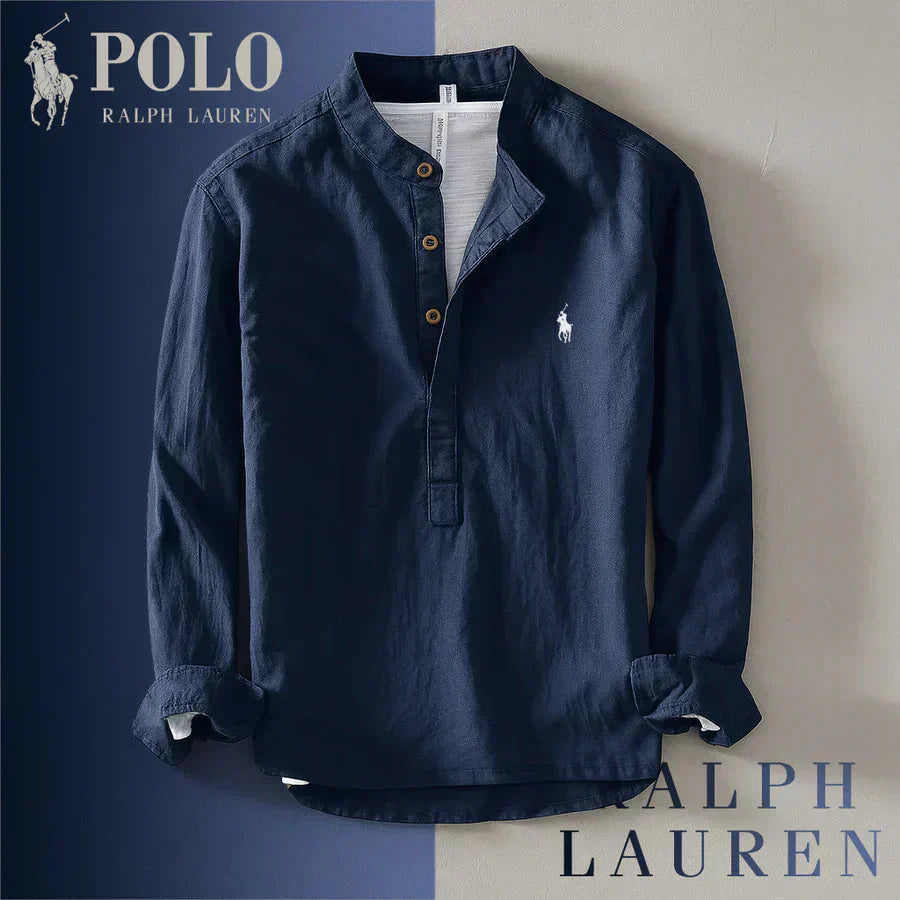 RL Casual Mandarin Collar Shirt – Men’s Long Sleeve